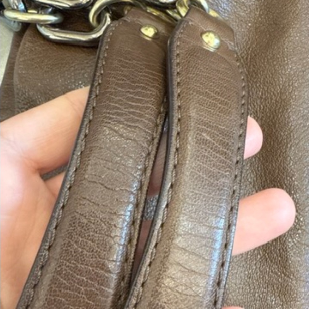 VINTAGE Y2K COACH KRISTIN XL CHAIN BROWN LEATHER BAG PURSE TOTE BOHO 2000S - Picture 4 of 11